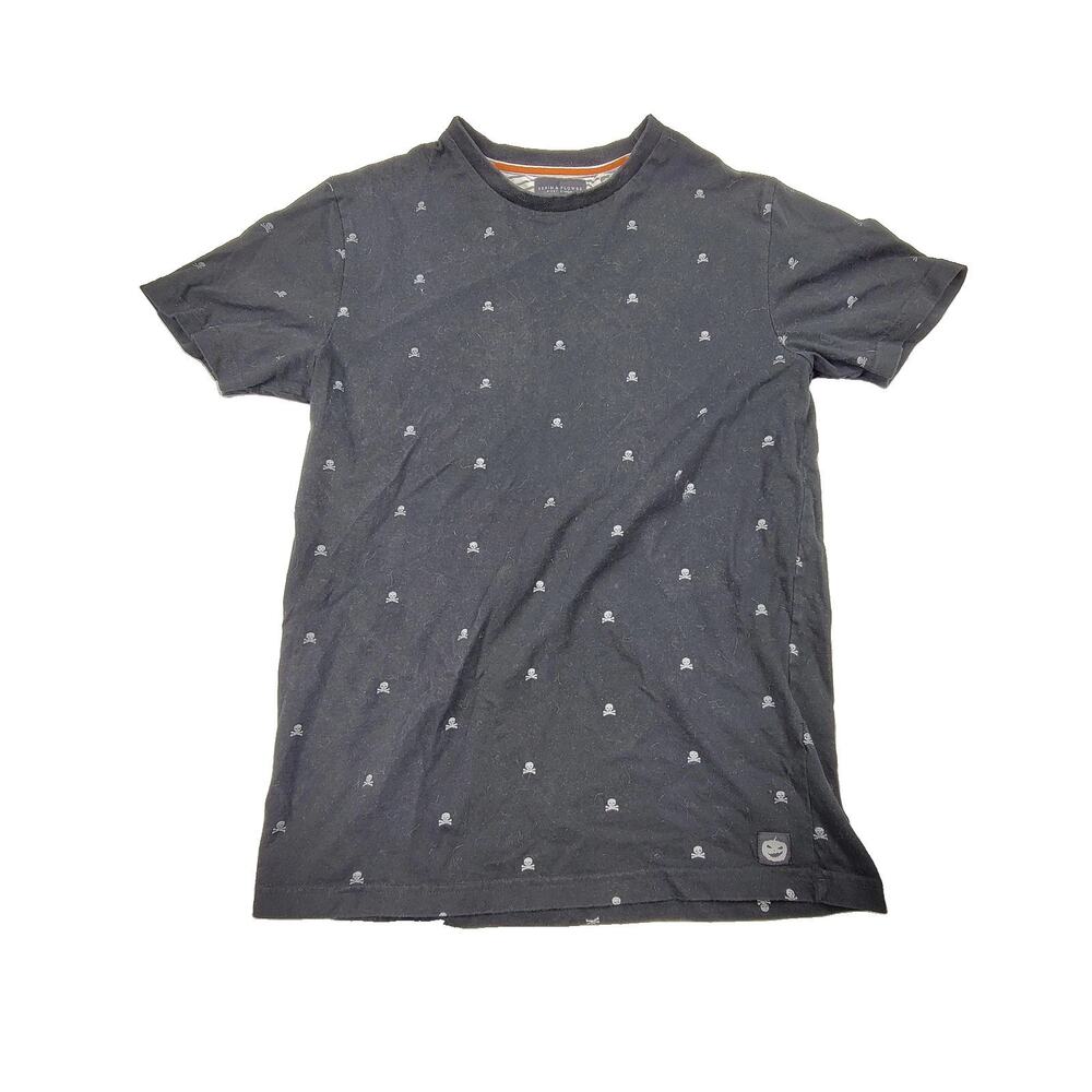 Denim & Flower Shirt Mens Small Black Skull Creep It Real Graphic Tee Halloween